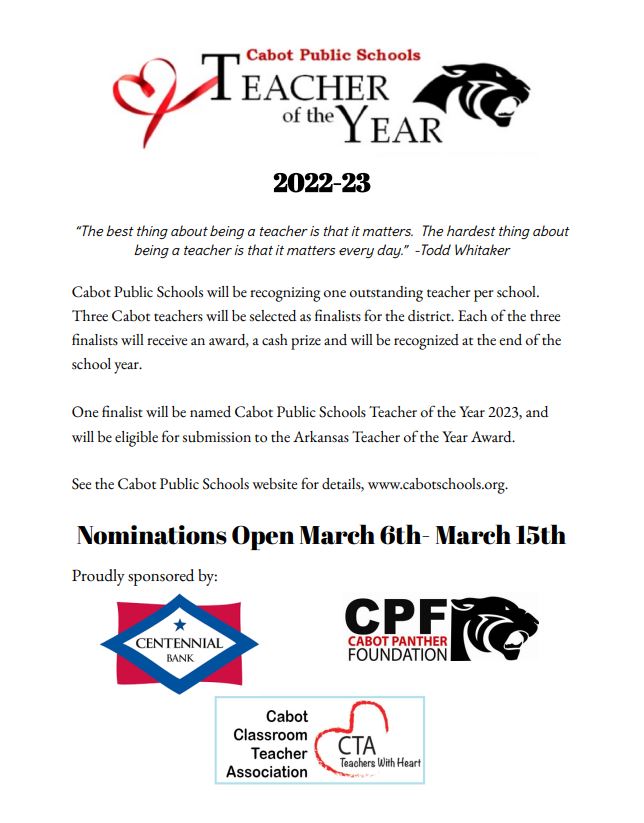 Teacher of the Year Flyer